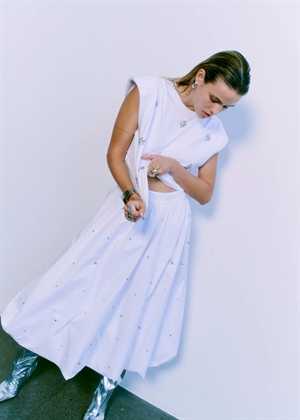 Muse tee with shoulder pads Bright White Copenhagen Muse 